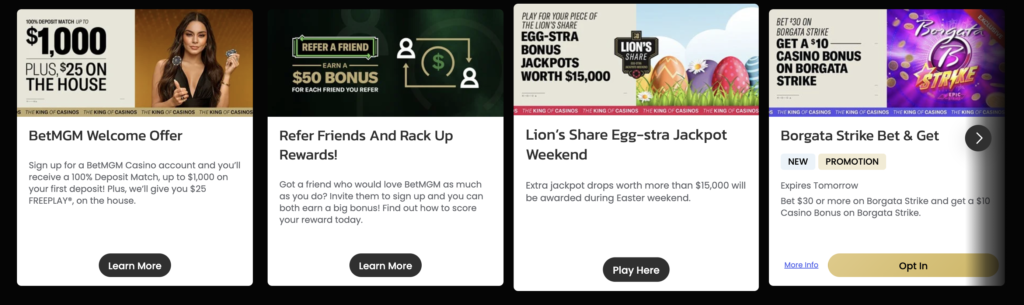 Promotions and Offers at BetMGM Casino NJ