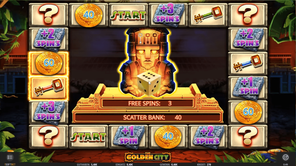 Golden city slot bonus game