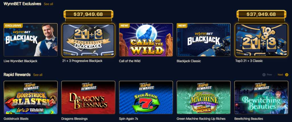 Wynnbet Casino Game Collection
