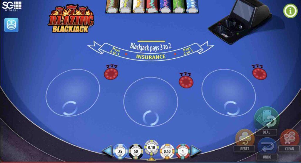 Blazing 7's Blackjack Game