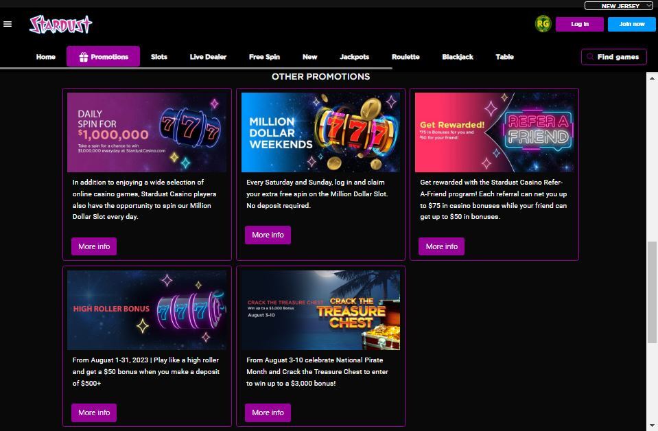 Stardust casino other promotions