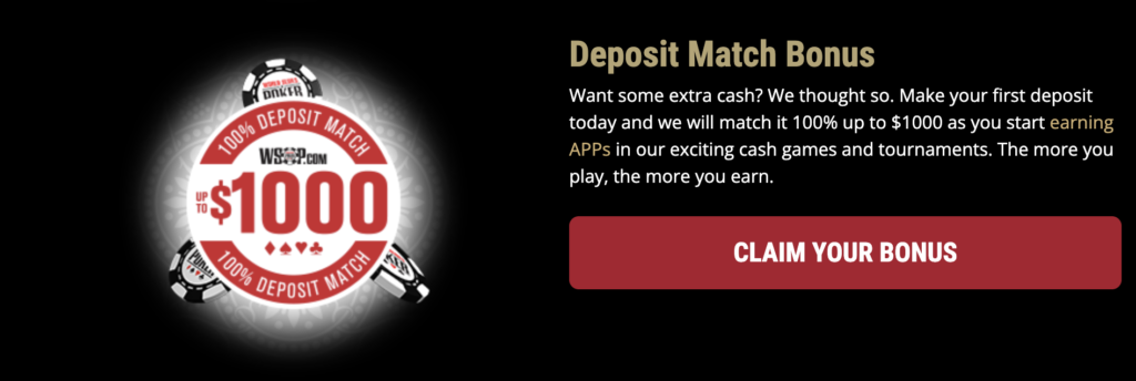 100% Deposit Match - Double Your Stakes WSOP